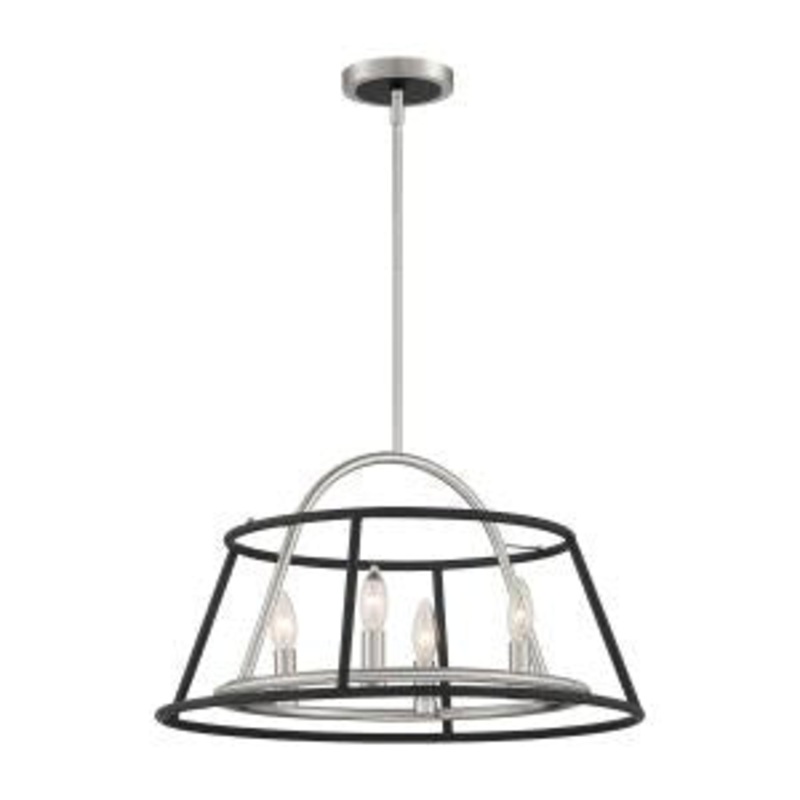 Four Light Chandelier from the Campana Collection in Satin Nickel Finish by Eurofase