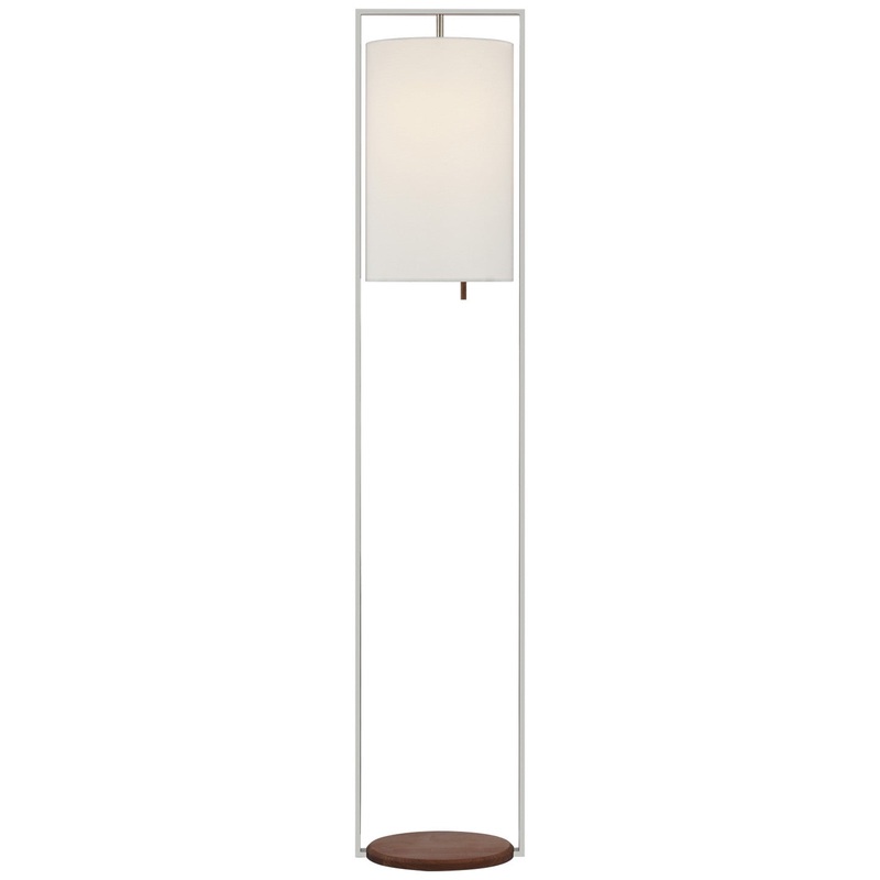 LED Floor Lamp from the Zenz Collection in Polished Nickel And Walnut Finish by Visual Comfort Signature