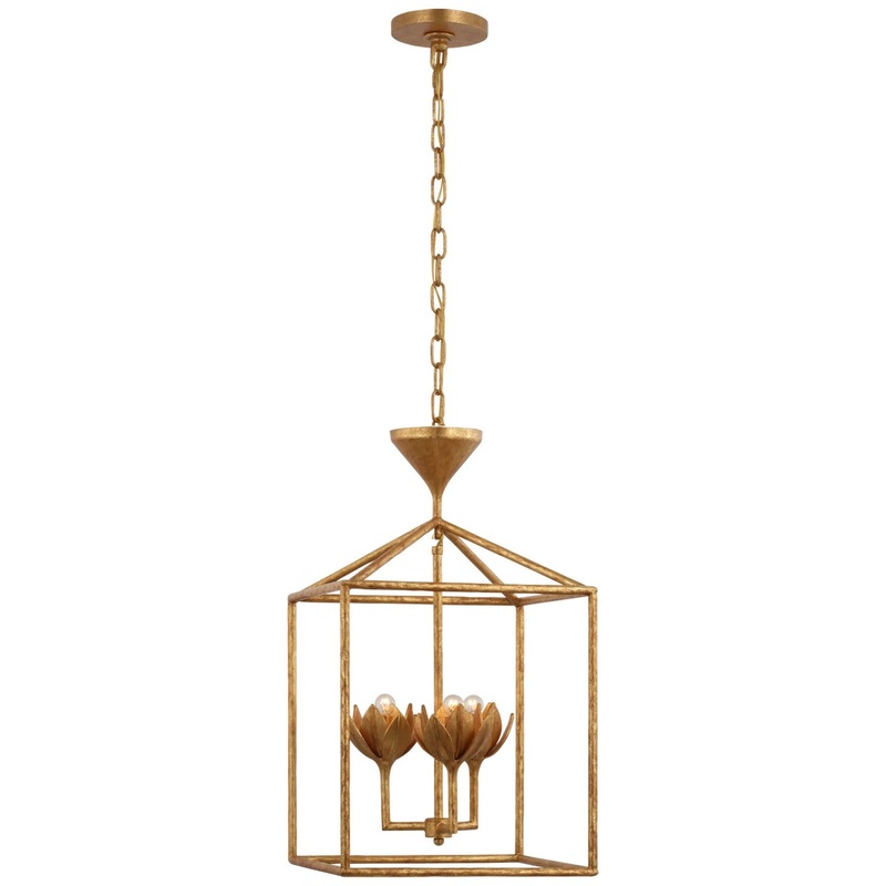 LED Pendant from the Alberto Collection in Antique Gold Leaf Finish by Visual Comfort Signature