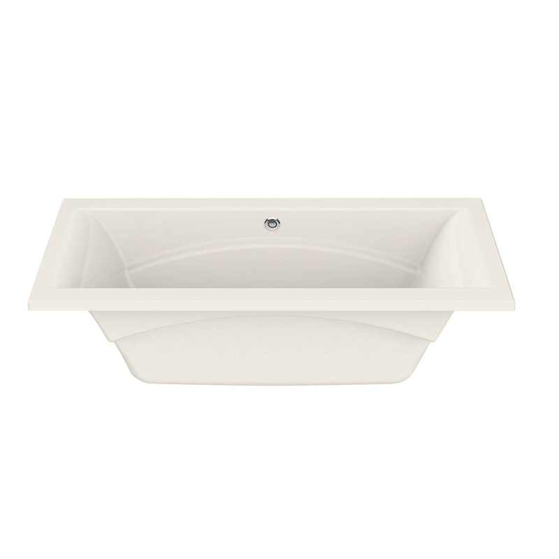 MAAX 101275-055-007 Optik 7242 Acrylic Undermount Center Drain Aerofeel Bathtub in Biscuit