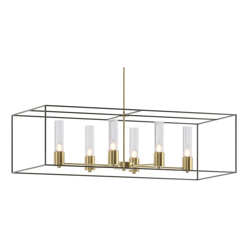 Portico Pendant Modern Brass Dark Smoke Seeded Clear Glass (II)