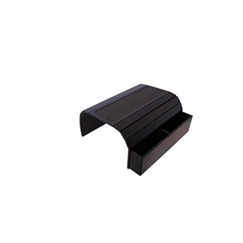 Vassoio per divano con base in EVA, telecomando e supporto per cellulare, organizer per braccioli, bracciolo con tasche, adatto a braccia quadrate (nero)