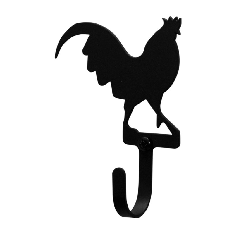 Village Wrought Iron WH-1-S Rooster Wall Hook Small