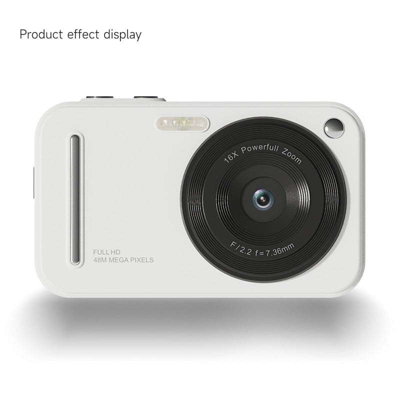 48MP Digital Camera with 16x Zoom & AF Autofocus – Full HD Vlogging Camera for Beginners & Kids(White)