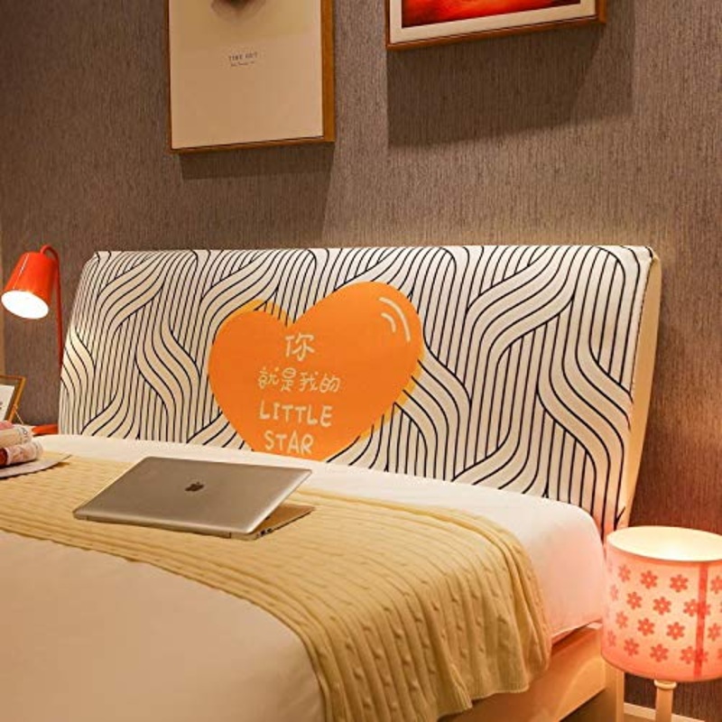 Copertura Elastica per Testata del Letto Copri Testata Letto Matrimoniale Singolo, Fodera Elastica Protezione, Premium all-Inclusive Coperchio Testata Letto Cover ( Color : D , Size : 180cm(71″) )