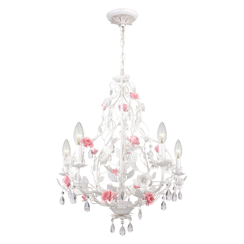 Crystorama 4856-WW Lola Five Light Chandelier Wet White