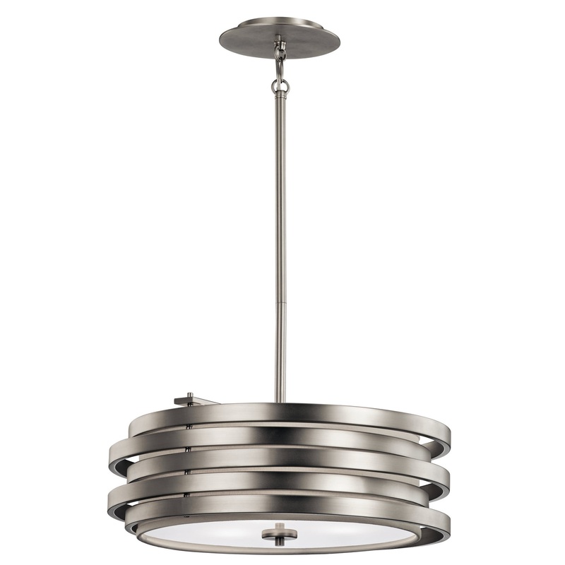 Kichler 43301NI Three Light Pendant, Brushed Nickel