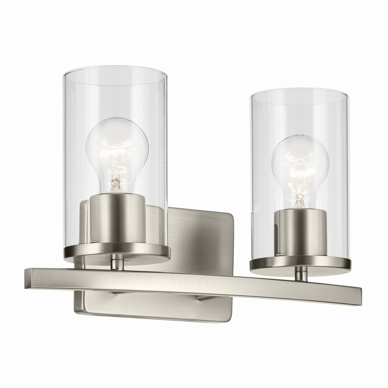 Kichler 45496NICLR Two Light Bath, Brushed Nickel