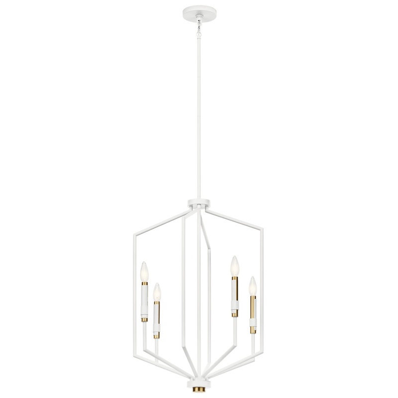 Kichler 52351WH Four Light Foyer Pendant, White