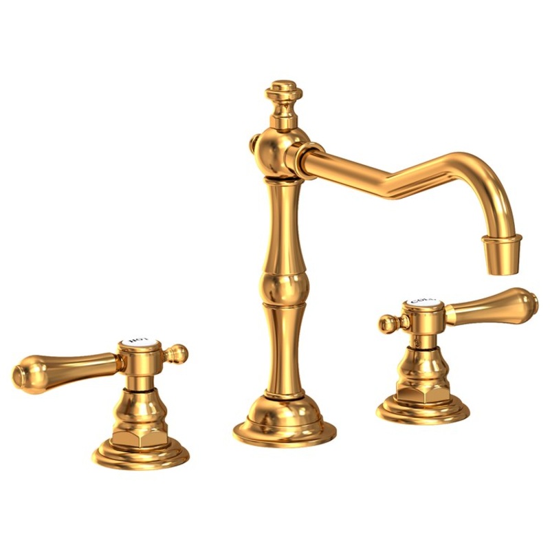 Kitchen Faucet Chesterfield 8 Inch Spread 2 Lever ADA Aged Brass Spout Height 5-13/16 Inch Spout Reach 9-1/2 Inch 1.8 Gallons per Minute