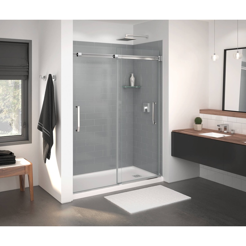 MAAX 138762-900-084-000 Inverto 56-59 x 70 -74 in. 8mm Bypass Shower Door for Alcove Installation with Clear glass in Chrome