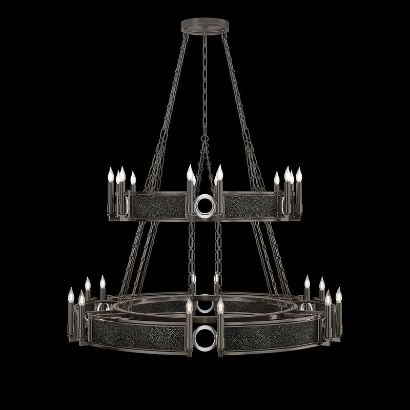 Mirage 50″W Round Chandelier Bronze/Nickel/Black Knight