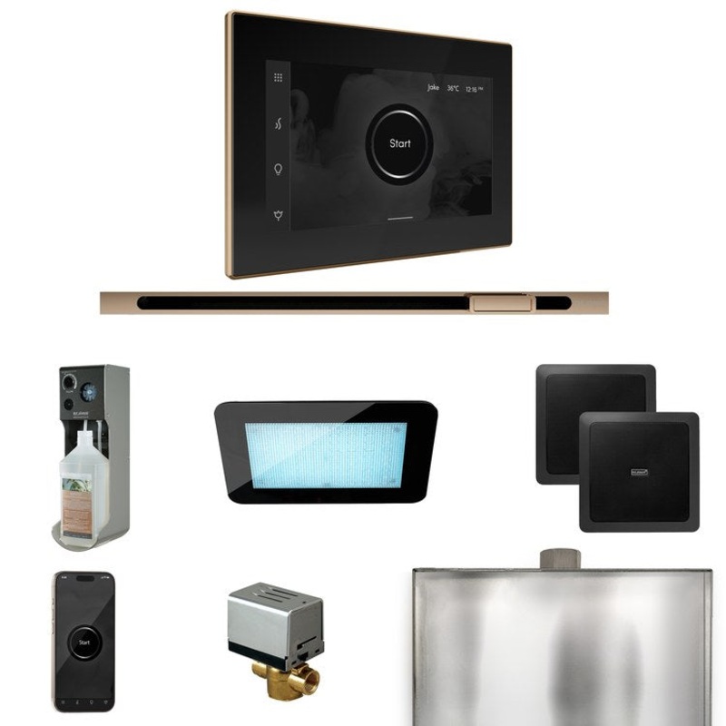 Steam Kit xDream Linear Black/Polished Gold Control Package for MS90 to MSSUPER3