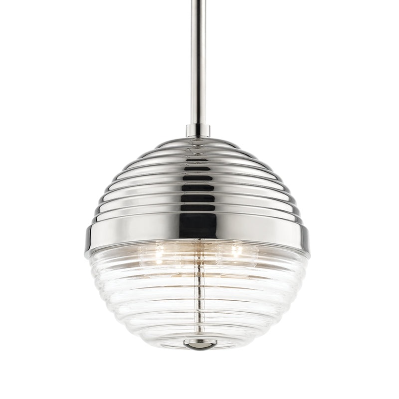 Three Light Pendant from the Easton Collection in Polished Nickel Finish by Hudson Valley