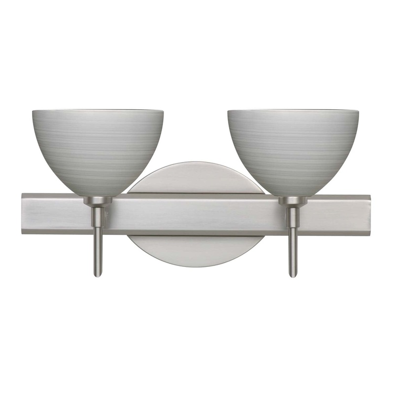 Two Light Wall Sconce from the Brella Collection in Satin Nickel Finish by Besa
