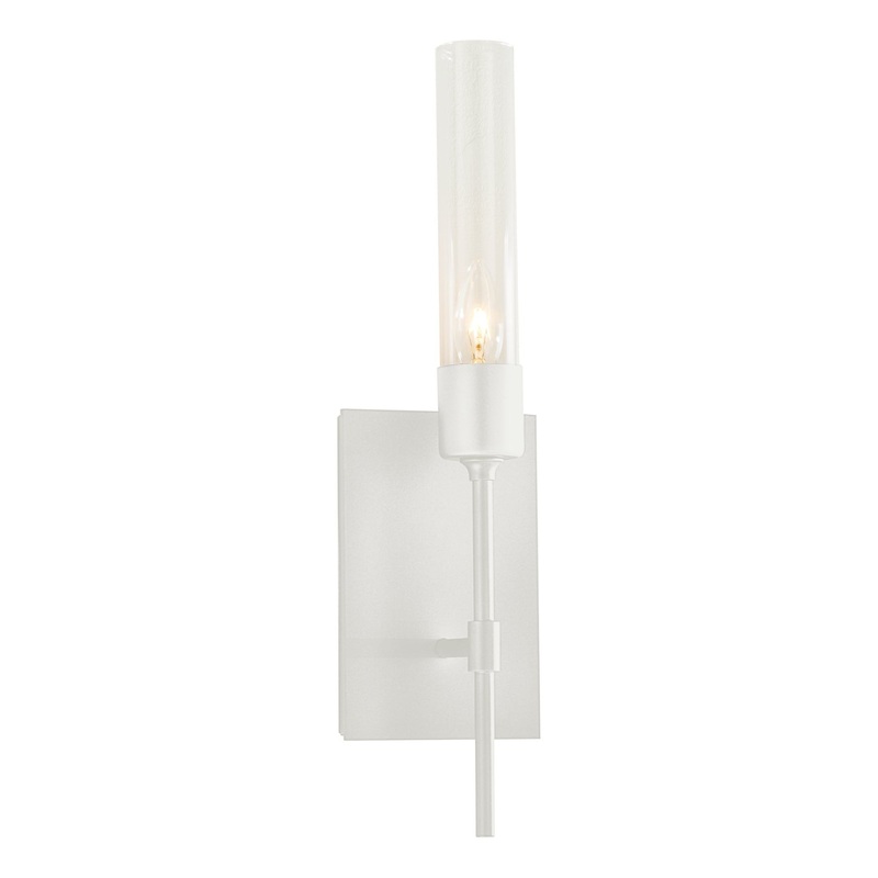 Vela Sconce White Clear Glass (ZM)