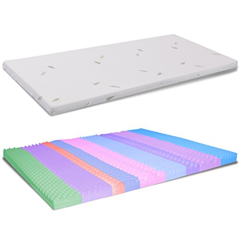 AILIME SRL Topper Memory Singolo 85X190 H 5 CM con SFODERABILE in Aloe Vera CORRETTORE BUGNATO per Materasso