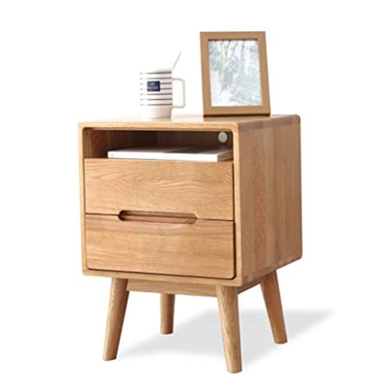 Arredamento Com e cassettiere Comodino Mobile da toeletta Mini mobili for Soggiorno Comodino Due cassetti (Color : Wood, Size : 40 * 35 * 55cm)