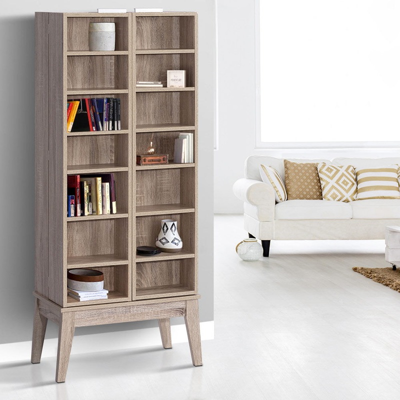 Artiss Bookshelf CD Storage Rack – BERG Oak