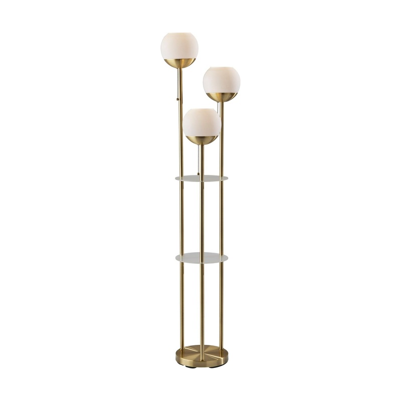 Bianca Shelf Floor Lamp Antique Brass