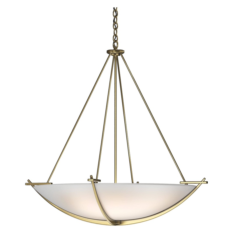Compass Large Scale Pendant Modern Brass Opal Glass (GG)