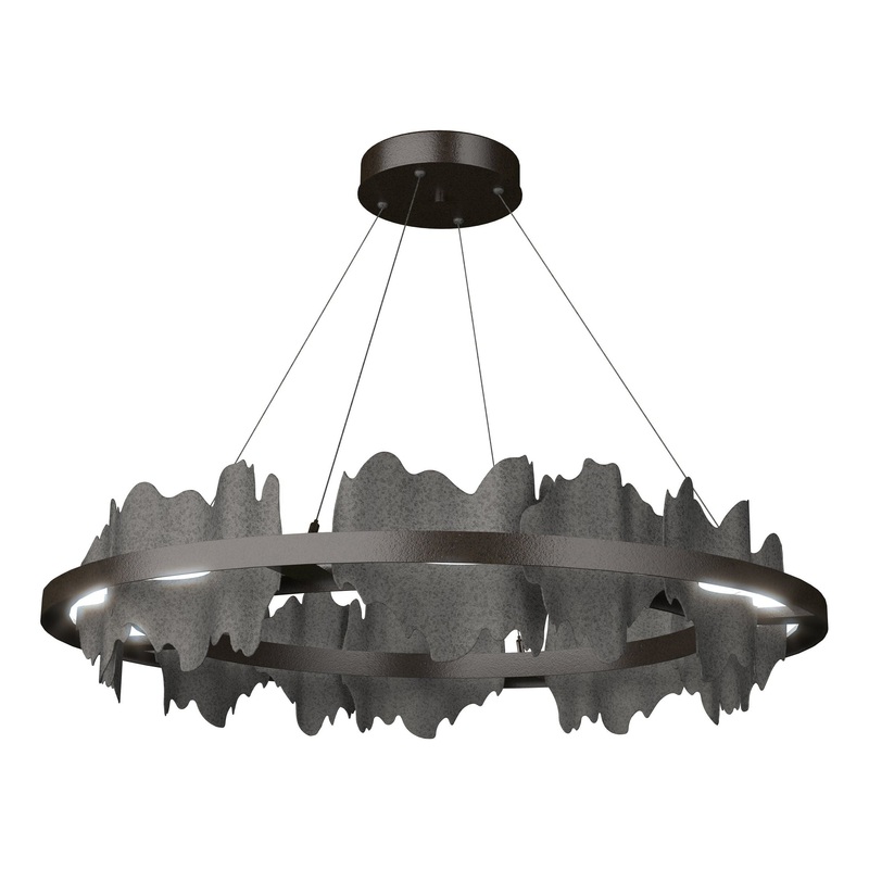 Hildene Circular LED Pendant Oil Rubbed Bronze Natural Iron