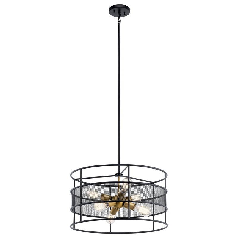 Kichler 43594BK Six Light Chandelier, Black