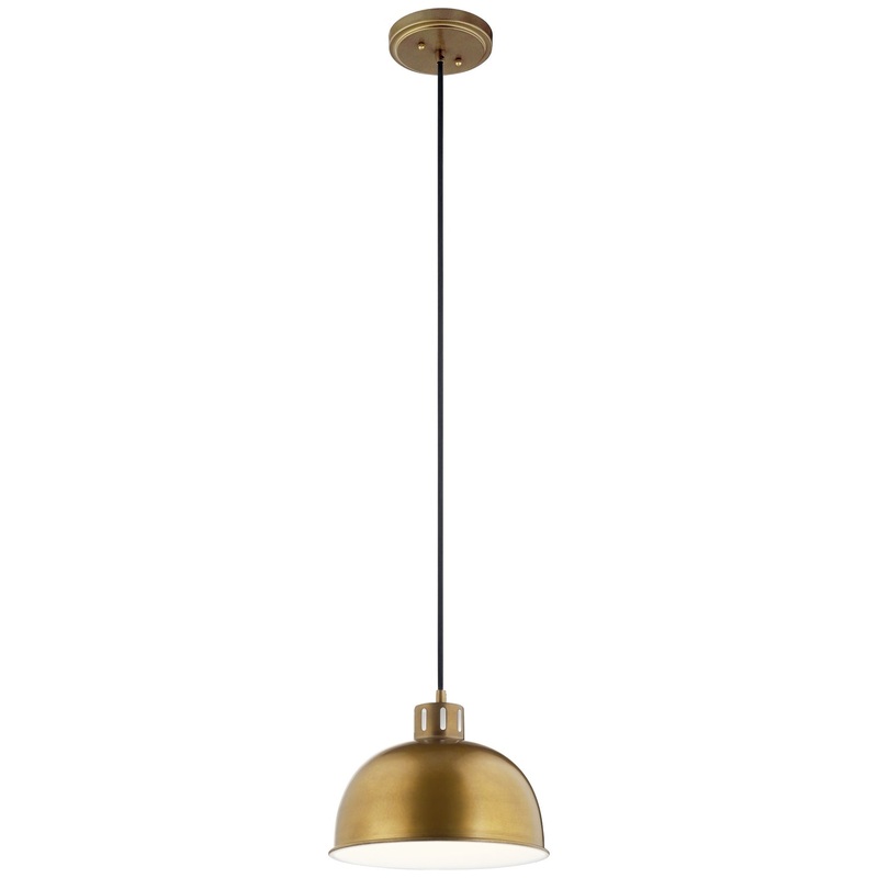 Kichler 52152NBR One Light Pendant, Natural Brass