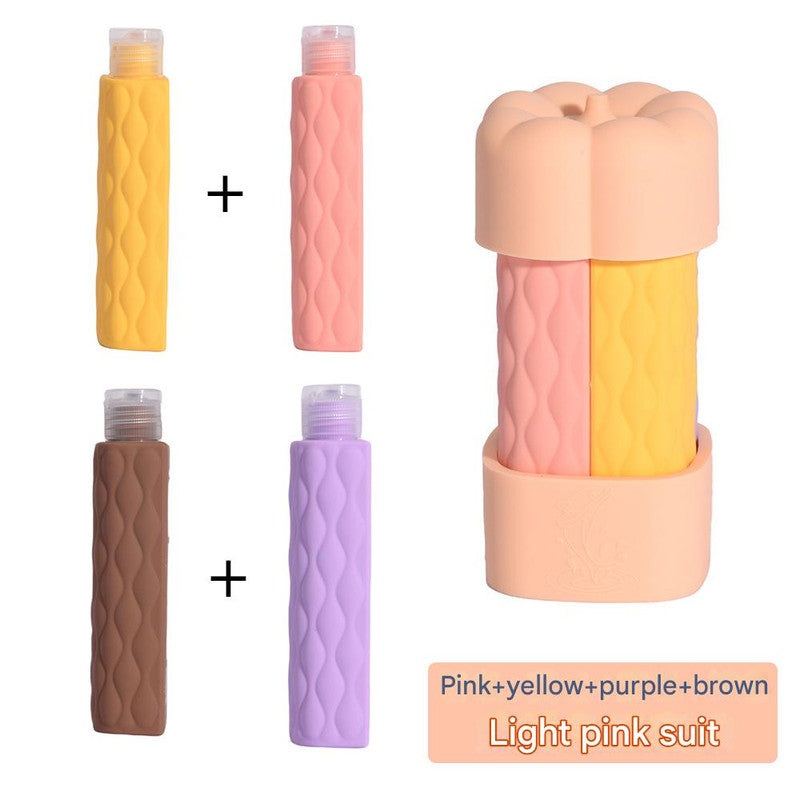 Light pink suit Silicone Travel Bottles Set (4 Pack, 60ml) – Leakproof Refillable & Squeezable
