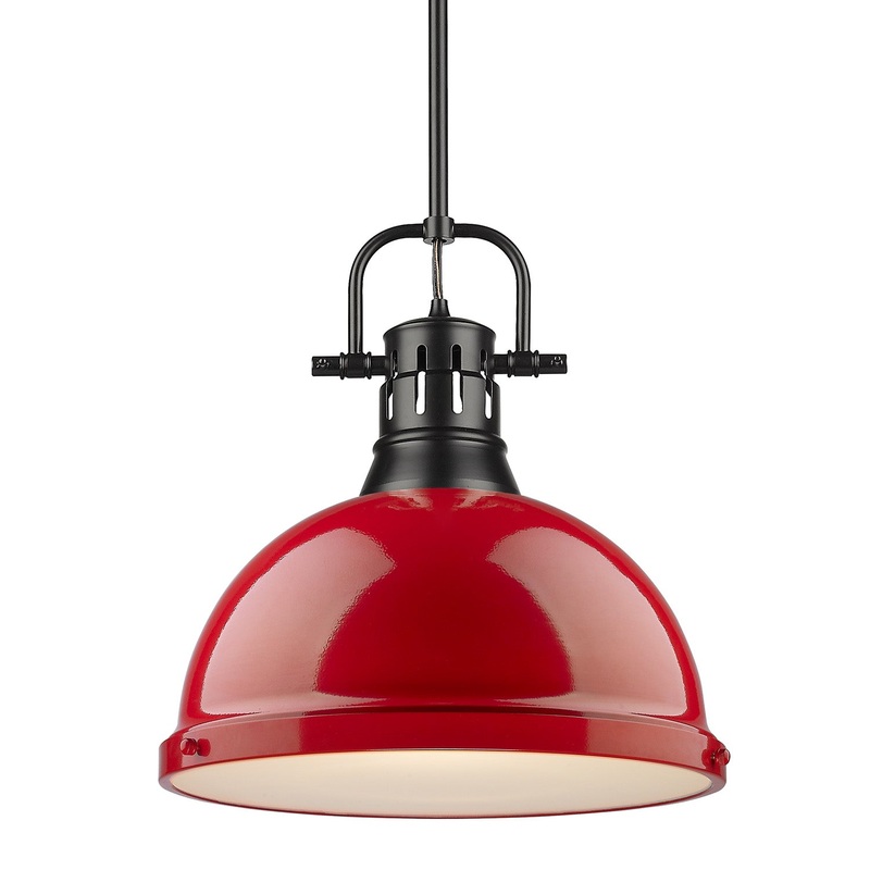 One Light Pendant from the Duncan BLK Collection in Matte Black Finish by Golden