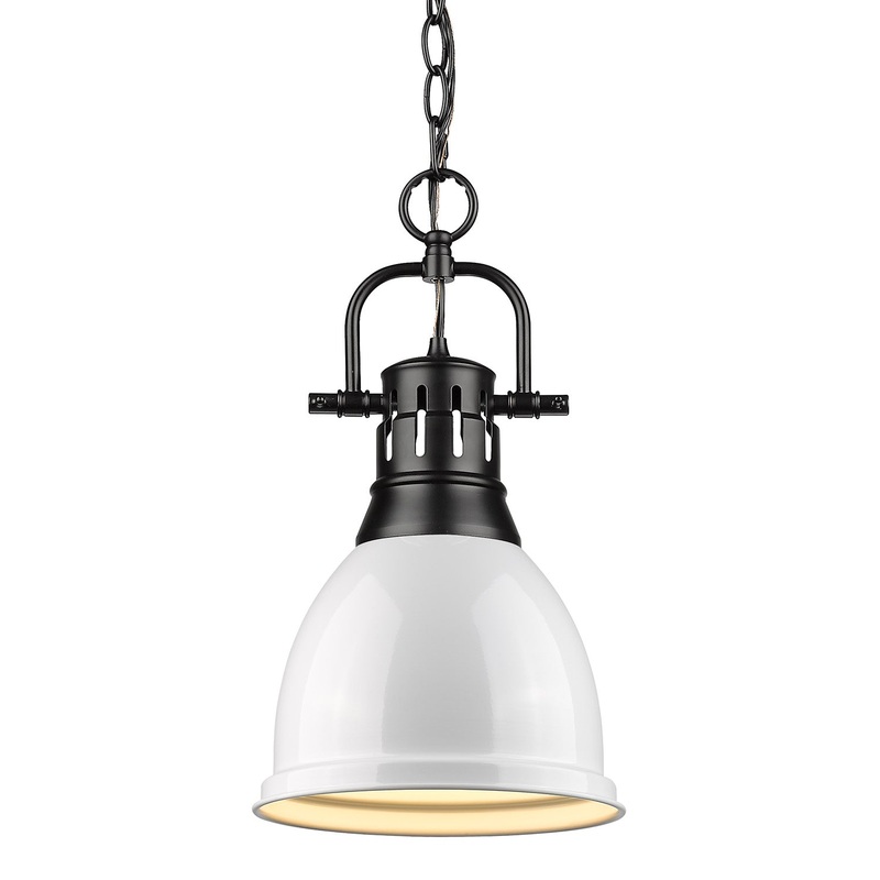 One Light Pendant from the Duncan Collection in Matte Black Finish by Golden
