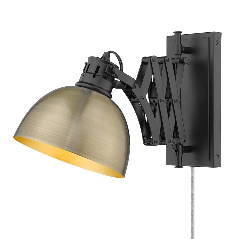 One Light Wall Sconce from the Hawthorn BLK Collection in Matte Black Finish by Golden