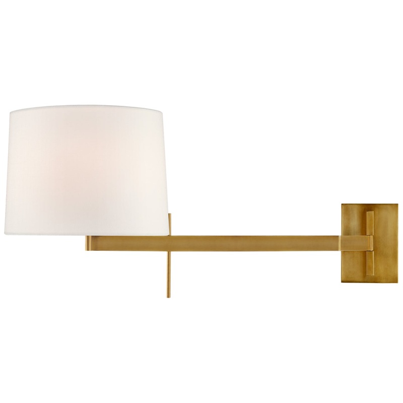 One Light Wall Sconce from the Sweep Collection in Soft Brass Finish by Visual Comfort Signature