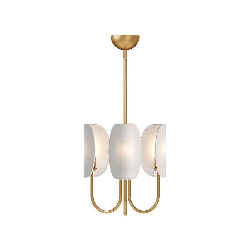 Three Light Chandelier from the Seno Collection in Aged Gold Finish by Alora