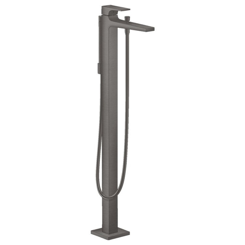 Tub Filler Trim Metropol Freestanding with Wand 1 Lever Brushed Black Chrome 5.28 Gallons per Minute