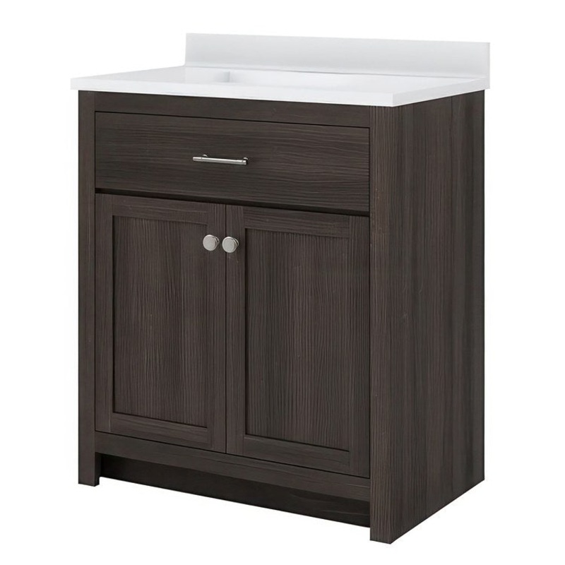 Vanity Kit REESE 30 Inch Freestanding Mocha/White 2 Doors