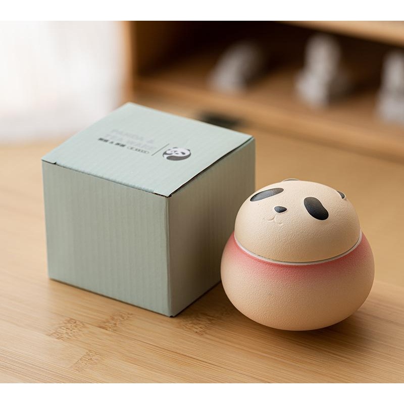 Artisanal Animal-Shaped Ceramic Tea Storage Jar with Gift Box – 140ml Capacity, Textured Finish(Gradient Red)