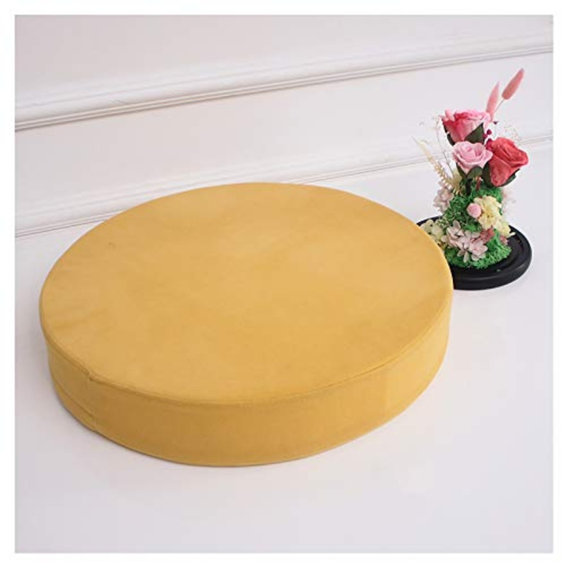 bandezid Flanella semi-aperta 35D Durezza Spugna Cuscino Rotondo 5 cm di spessore Multi-size Multi-colore Cerniera nascosta evitare Graffio-Giallo 40x5cm