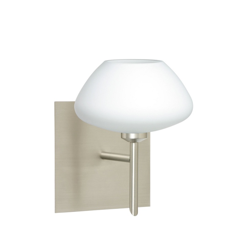 Besa 1SW-541007-SN-SQ Peri One Light Wall Sconce Satin Nickel