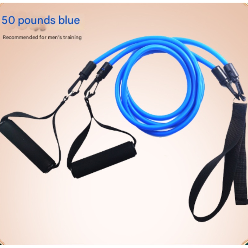 Blue Handle Model [Training Strength] [50lbs] Swim Resistance Band Trainer – Dry-Land Arm Strength & Stroke Exercise Cords