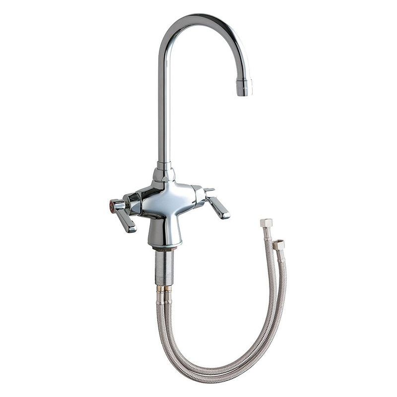Chicago Faucets 50-ABCP Deck Mount Combination Sink Faucet, Chrome