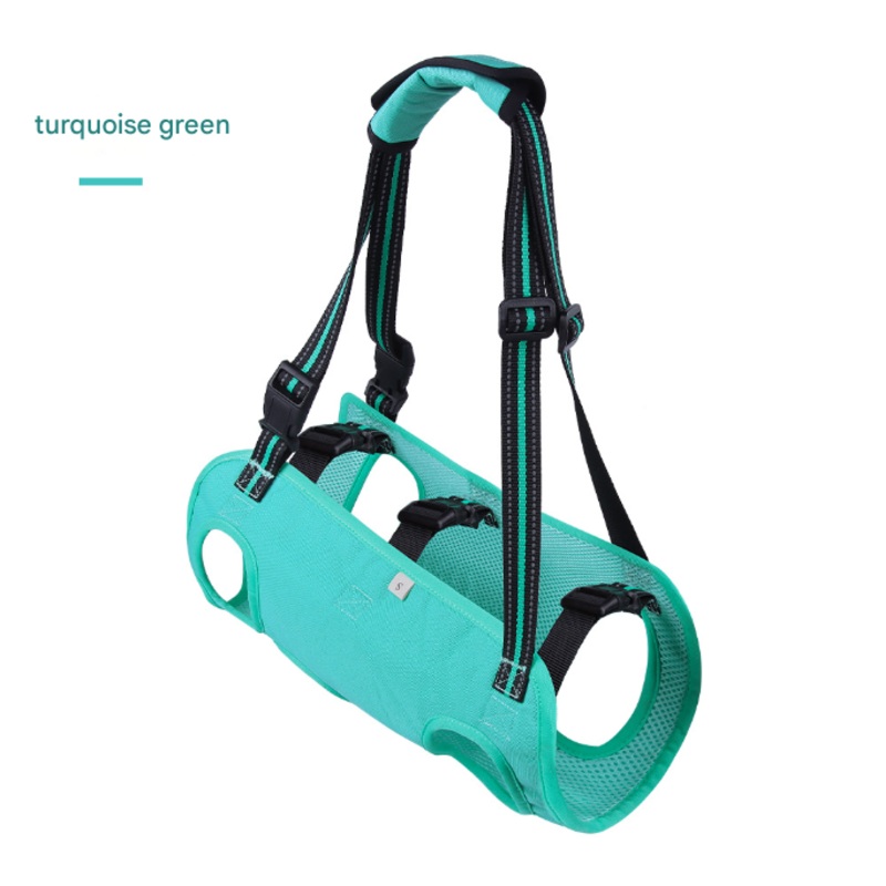 Green Pet Support Harness for Senior and Disabled Dogs – Adjustable Chest and Back Support Leash(Size S)