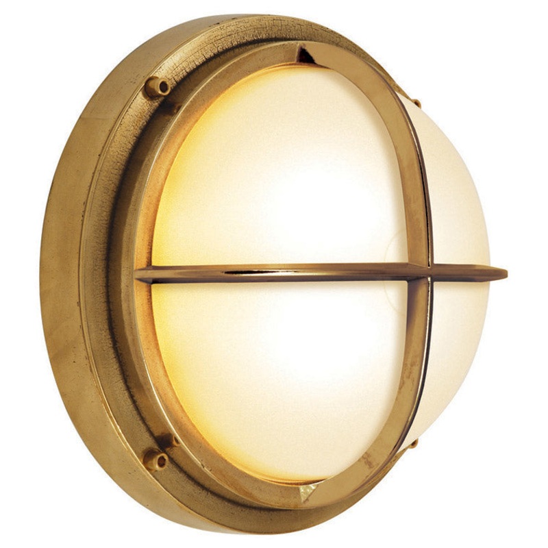 LED Outdoor Wall Mount from the Bari Collection in Brass Finish by Stone Lighting