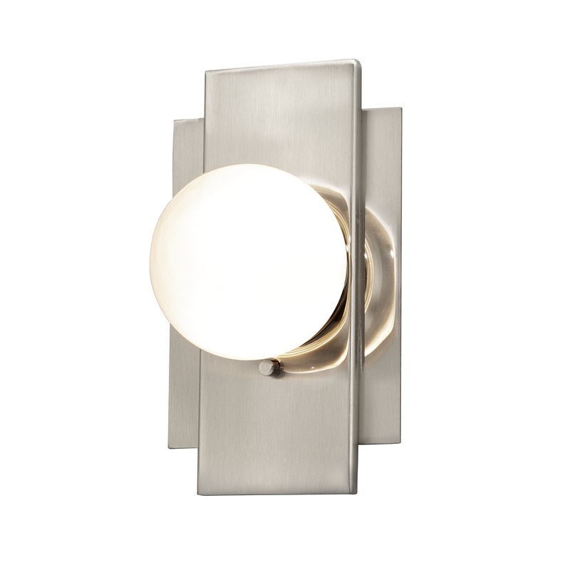 LED Wall Sconce from the Luna Collection in Brushed Nickel Finish by Justice Designs