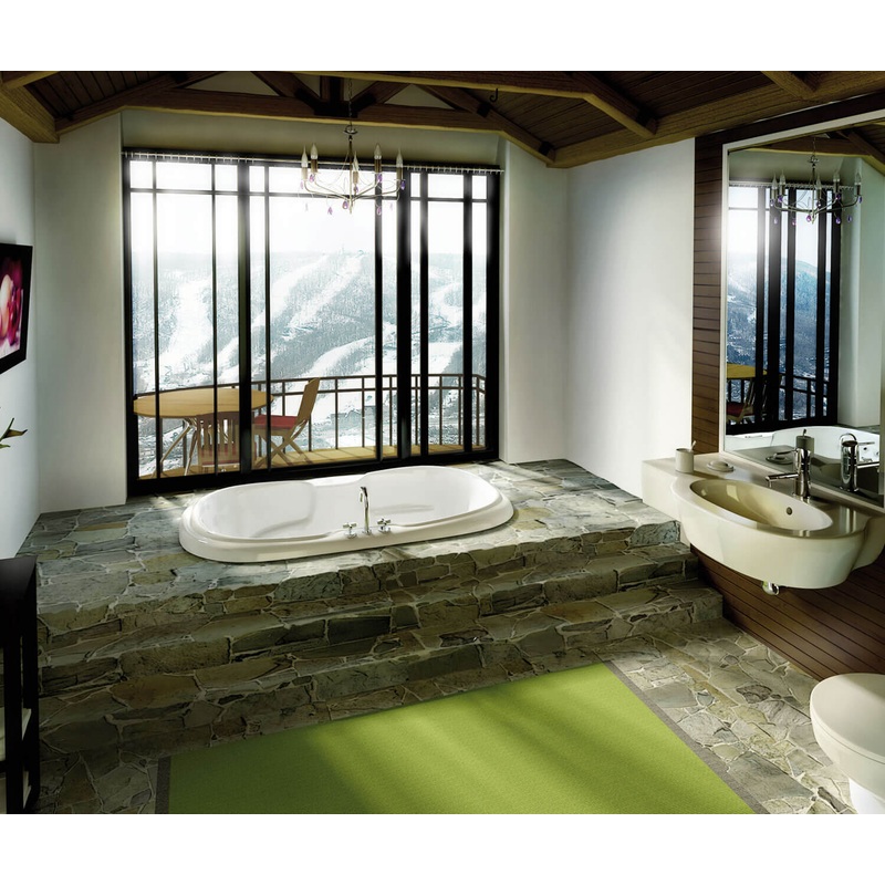 MAAX 100075-055-001-100 Calla 6642 Acrylic Drop-in Center Drain Aerofeel Bathtub in White