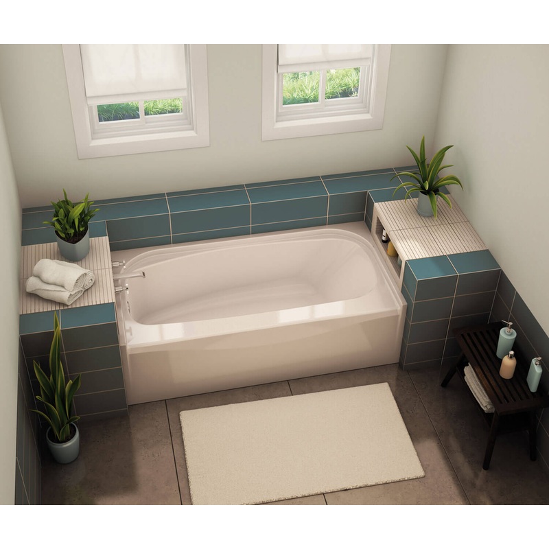 MAAX 145009-000-002-585 TOF-3060 AFR AcrylX Alcove Right-Hand Drain Bathtub in White