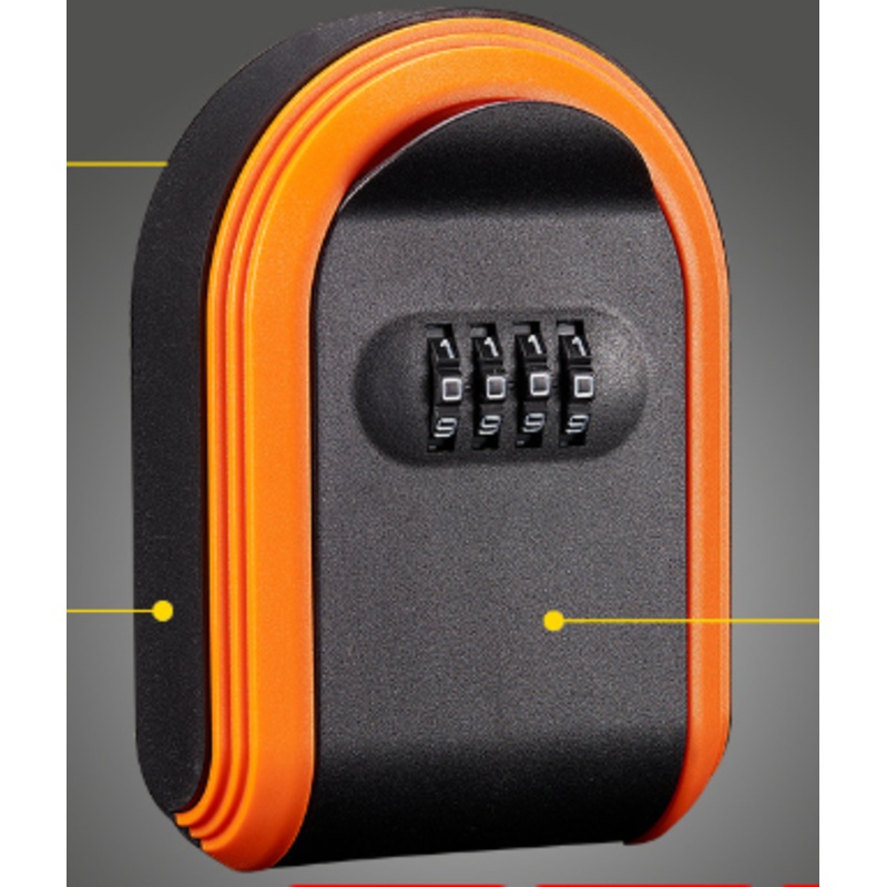 Orange 3PCS Wall Mount Plastic Combination Key Lock Box – Secure Key Safe Storage Box