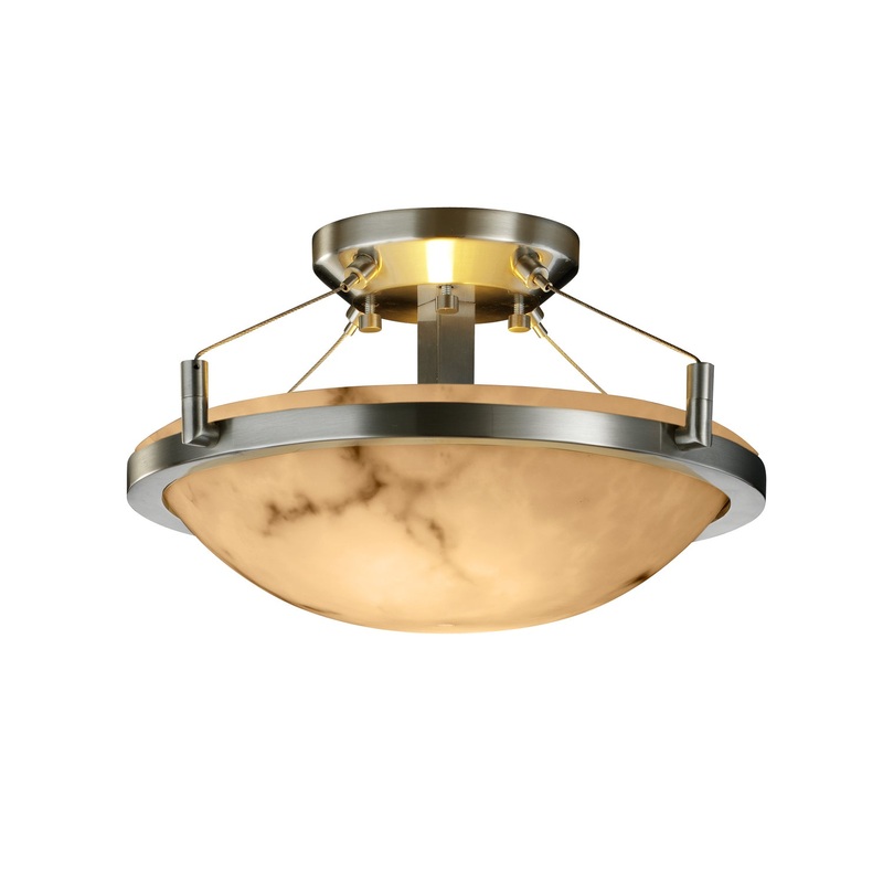 Semi-Flush Mount from the LumenAria Collection in Brushed Nickel Finish by Justice Designs