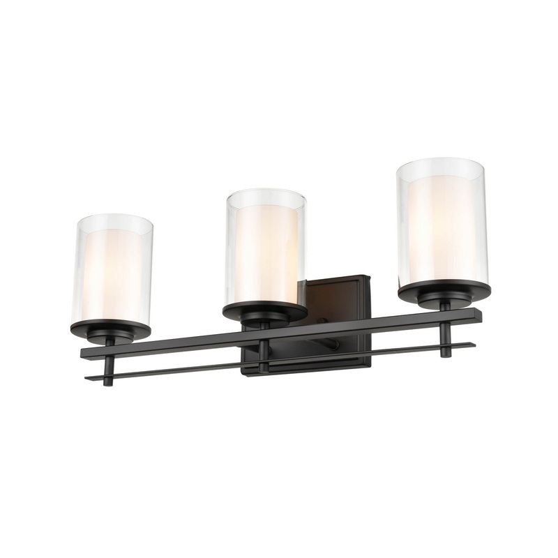 Three Light Wall Sconce from the Huderson Collection in Matte Black Finish by Millennium