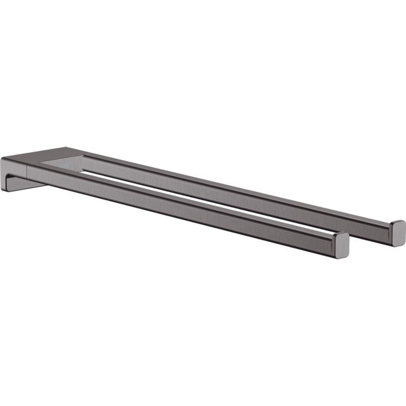 Towel Bar AddStoris 18 Inch Dual Brushed Black Chrome Metal
